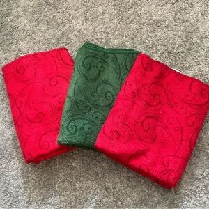Festive Red and Green Swirl Towels